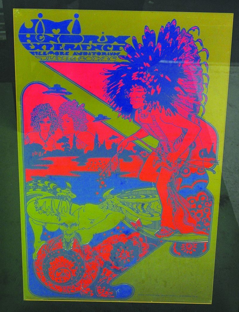 JIMI HENDRIX EXPERIENCE, JUNE 20-26. 29ins x 19ins. 69.: JIMI HENDRIX EXPERIENCE, JUNE 20-26. 29ins x 19ins. 69. £100-150.