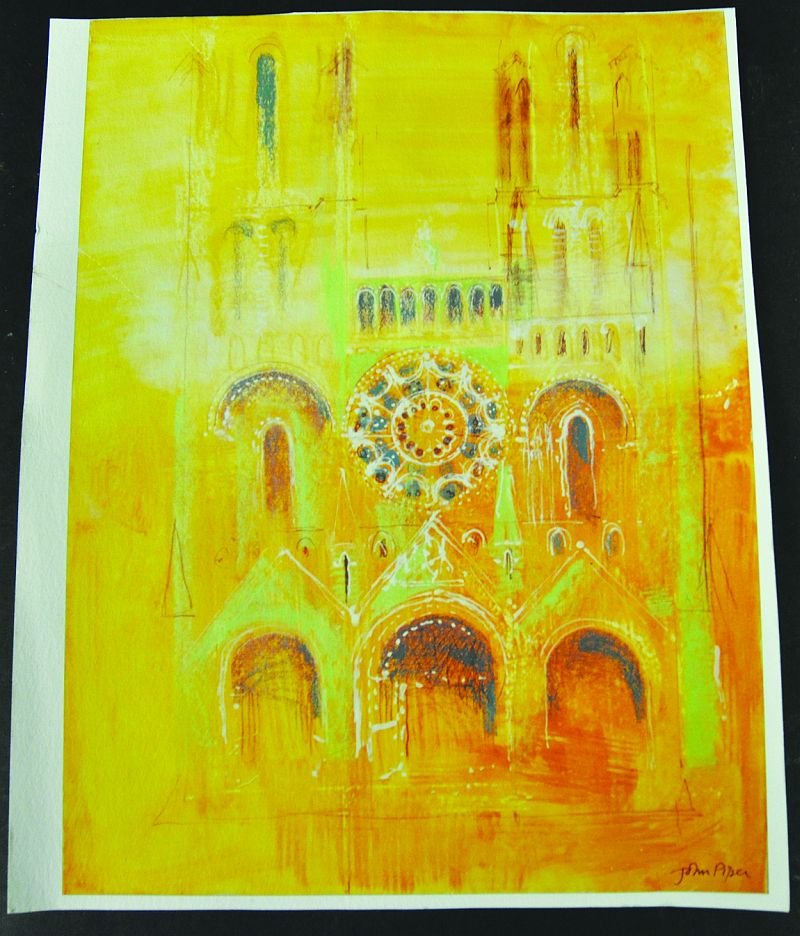 Two John Piper Colour Prints. Unframed. £20-30.: Two John Piper Colour Prints. Unframed. £20-30.