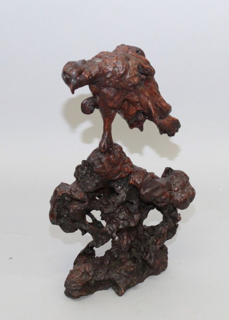 A 19TH/20TH CENTURY CHINESE TWO-SECTION ROOTWOOD (1 of 3)