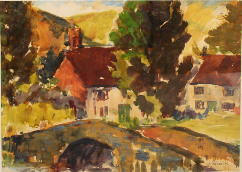 J. Patrick (20th Century) British. A River Landscape (1 of 4)