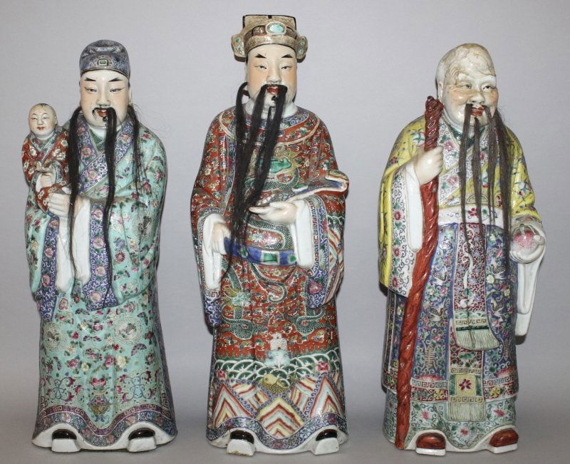 A SET OF THREE GOOD LARGE EARLY 20TH CENTURY CHINESE (1 of 10)