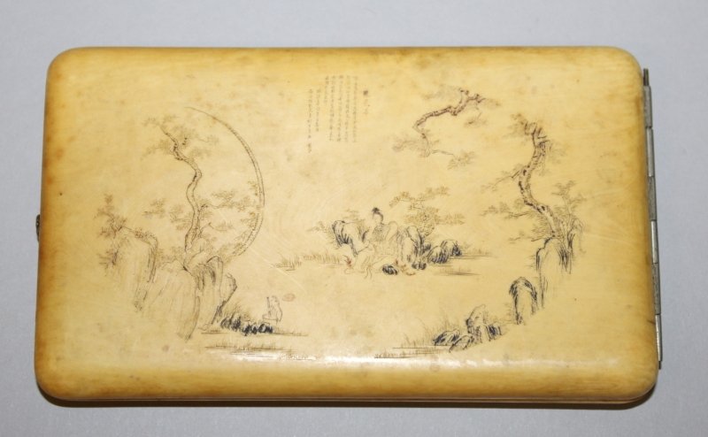 AN EARLY 20TH CENTURY SIGNED CHINESE IVORY-LIKE CHEROOT (1 of 7)