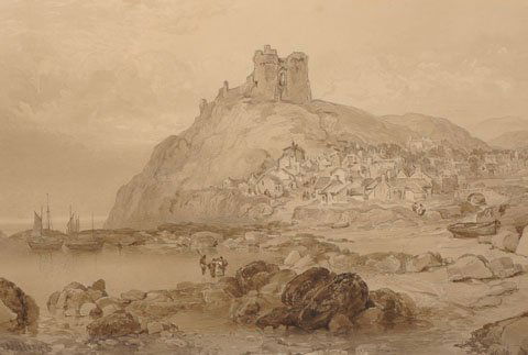 Frederick Williams (act.1872-1914) British. A Fishing: Frederick Williams (act.1872-1914) British. A Fishing Village, Sepia, Signed and Dated ‘June 1880’, 9.25” x 13.25”. £40-£60