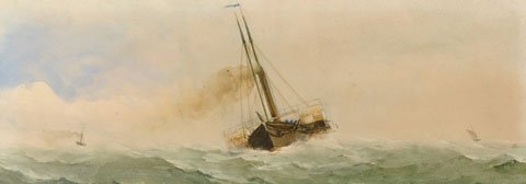 Charles Taylor (act.1841-1883) British. A Paddle: Charles Taylor (act.1841-1883) British. A Paddle Steamer, Watercolour, 9” x 24”. £100-£200