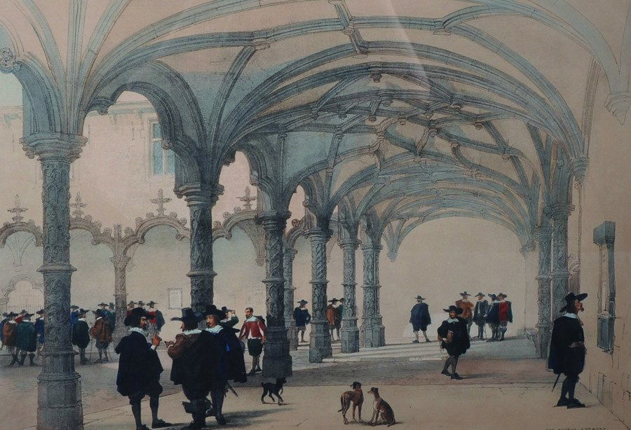 20th Century Dutch School. 'The Bourse, Antwerp',: 20th Century Dutch School. 'The Bourse, Antwerp', Engraving, 11 x 15.25". "