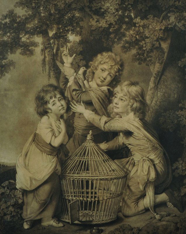 John Raphael Smith (1752-1812) British. 'The Synnot: John Raphael Smith (1752-1812) British. 'The Synnot Children', after Joseph Wright of Derby, Engraving, Inscribed in Pencil, 18.5 x 14.5". "