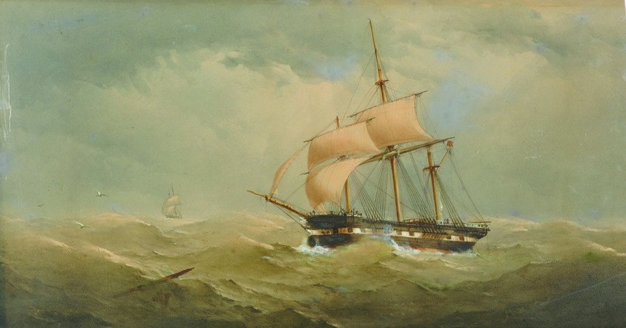 Charles Taylor (act.1841-1883) British. A Shipping (1 of 3)