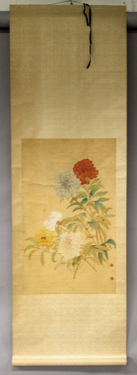 A 20TH CENTURY CHINESE HANGING SCROLL PAINTING ON (1 of 6)