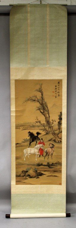 ANOTHER 20TH CENTURY CHINESE HANGING SCROLL PAINTING ON (1 of 7)