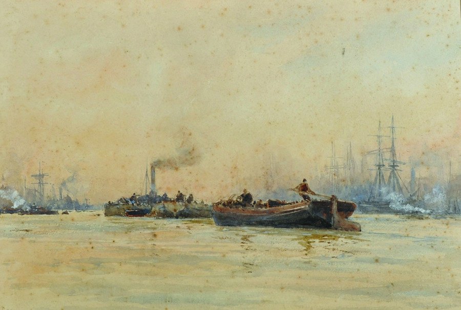 David Gould Green (1854-1917) British. A Thames Scene, (1 of 4)