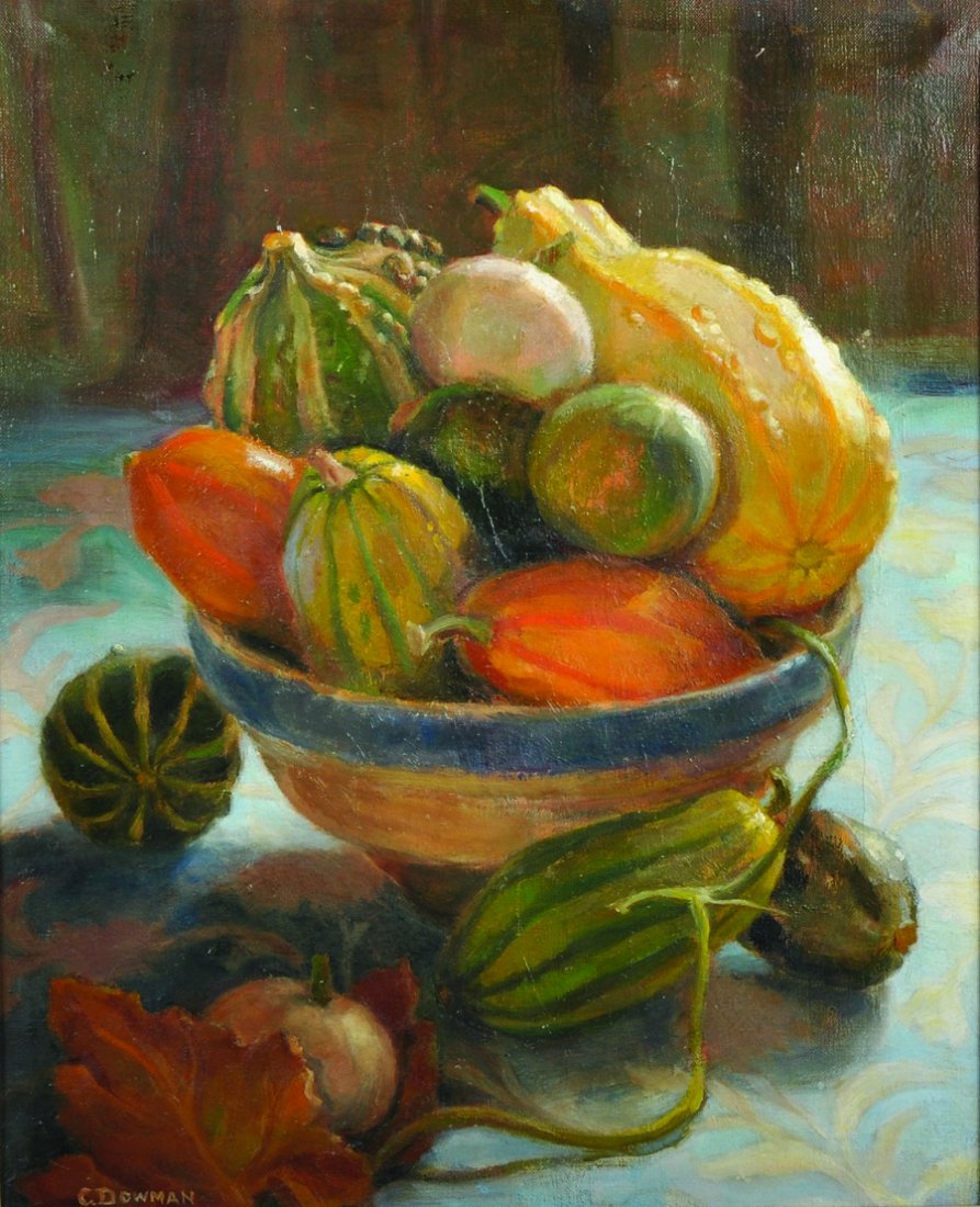 C Dowman (20th Century) British. “Gourds”, Still Life (1 of 5)