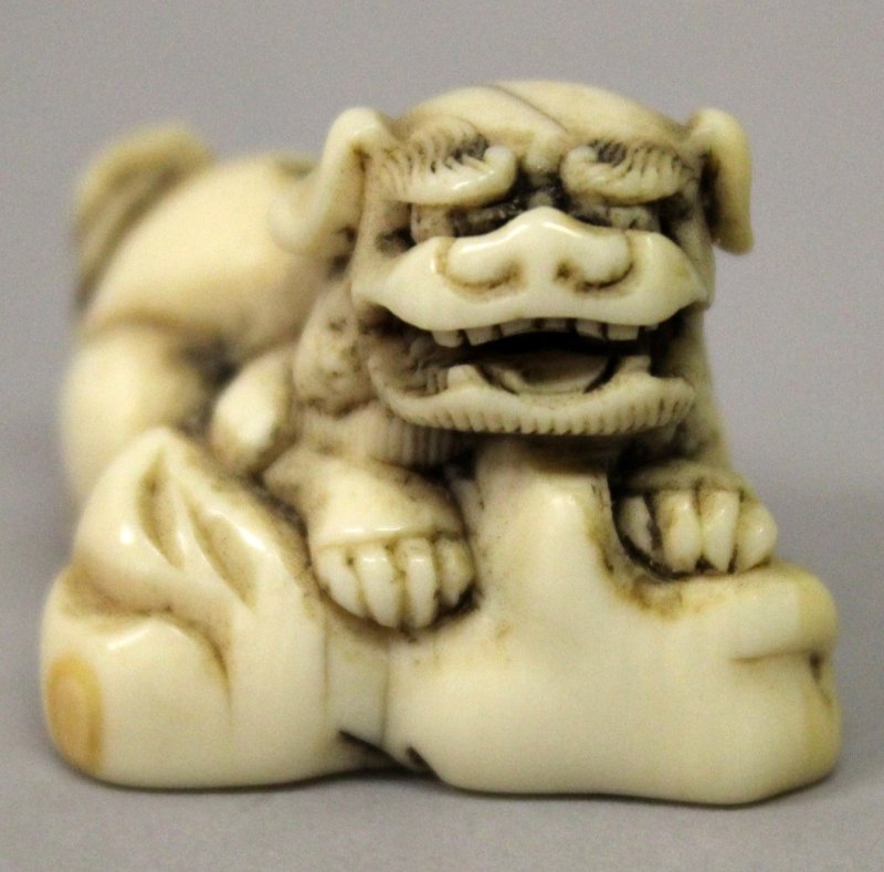 A GOOD QUALITY JAPANESE EDO PERIOD IVORY NETSUKE OF A (1 of 5)