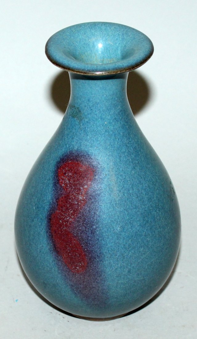 A CHINESE JUN WARE PURPLE SPLASH CERAMIC VASE, the body (1 of 4)