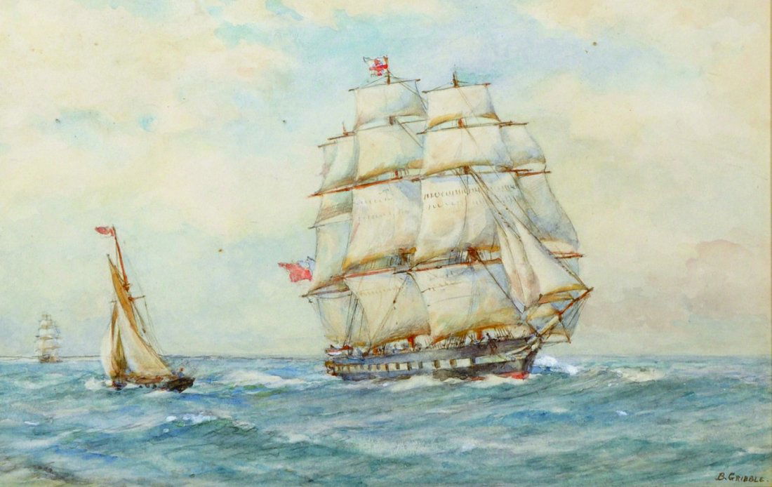 Bernard Finegan Gribble (1873-1962) British. A Clipper (1 of 4)