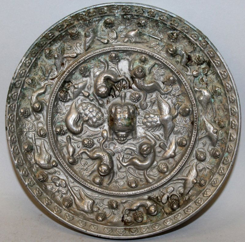 ANOTHER LARGER CHINESE TANG STYLE SILVERED BRONZE (1 of 5)