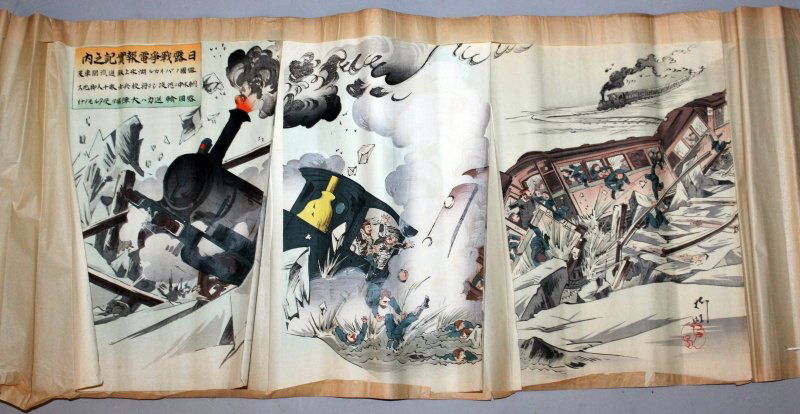 ANOTHER EARLY 20TH CENTURY JAPANESE WOODBLOCK TRIPTYCH, (1 of 7)