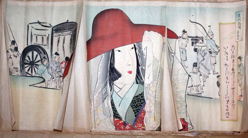 ANOTHER EARLY 20TH CENTURY JAPANESE WOODBLOCK TRIPTYCH, (1 of 6)