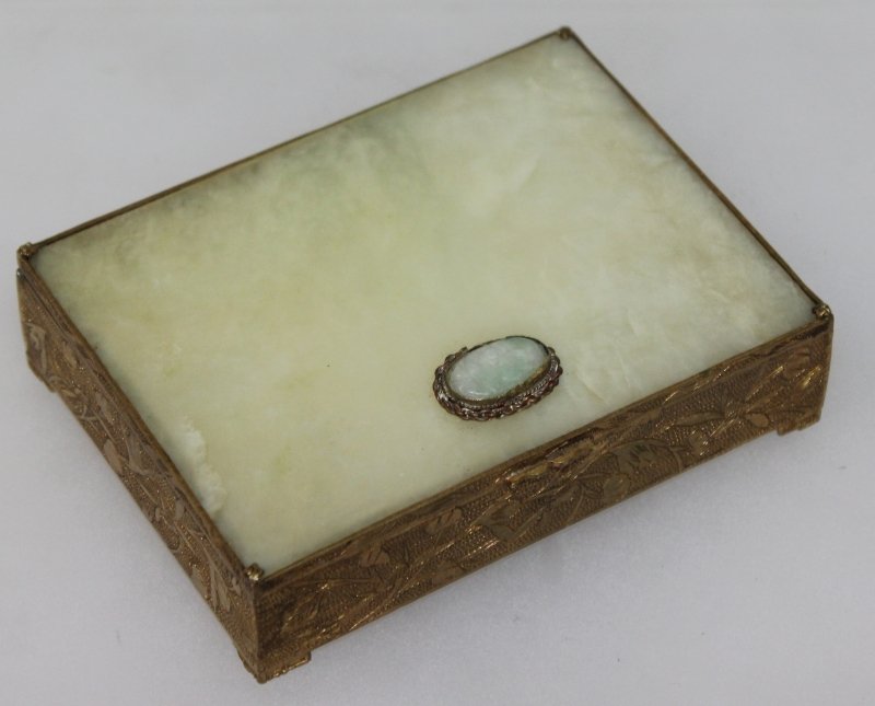 AN EARLY 20TH CENTURY CHINESE CELADON GREEN BOWENITE & (1 of 4)