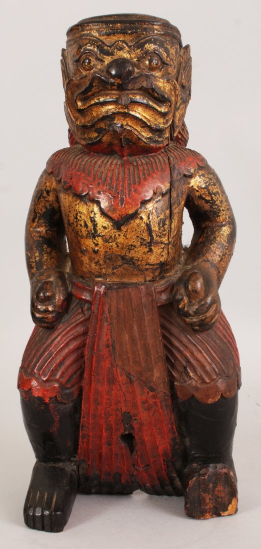 A SOUTH-EAST ASIAN LACQUERED WOOD MODEL OF A TEMPLE (1 of 7)