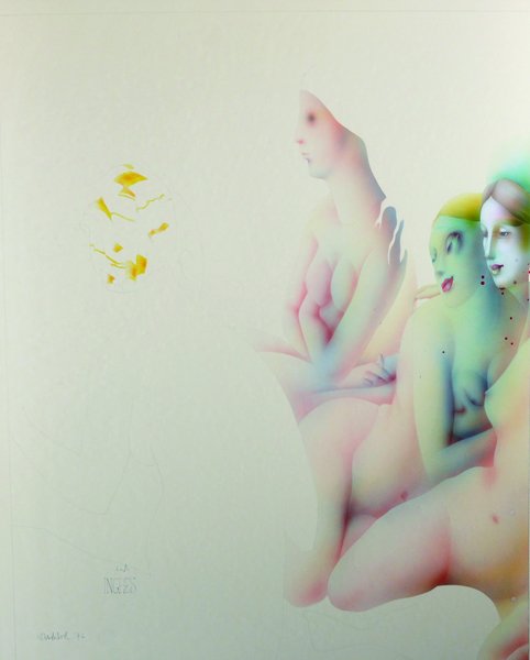 Paul Wunderlich (1927-2010) German. "Le Ban Turq IV",: Paul Wunderlich (1927-2010) German. "Le Ban Turq IV", Study of Naked Ladies, Watercolour, Signed, Inscribed 'Ingres' and Dated '72 in Pencil, 33" x 26.5". Provenance; The Redfern Gallery Ltd - Brian F
