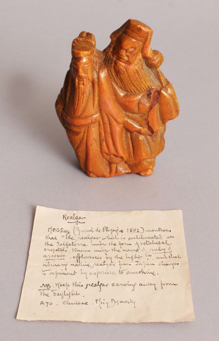 AN UNUSUAL REALGAR STONE CARVING, possibly 18th Century (1 of 9)