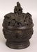 A CHINESE CIRCULAR BRONZE CENSER & COVER, weighing - 4