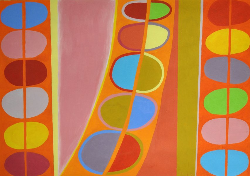 Terry Frost (1915-2003) British. Untitled, Mixed Media,: Terry Frost (1915-2003) British. Untitled, Mixed Media, Signed and Dated '72, 17.5" x 25.5".