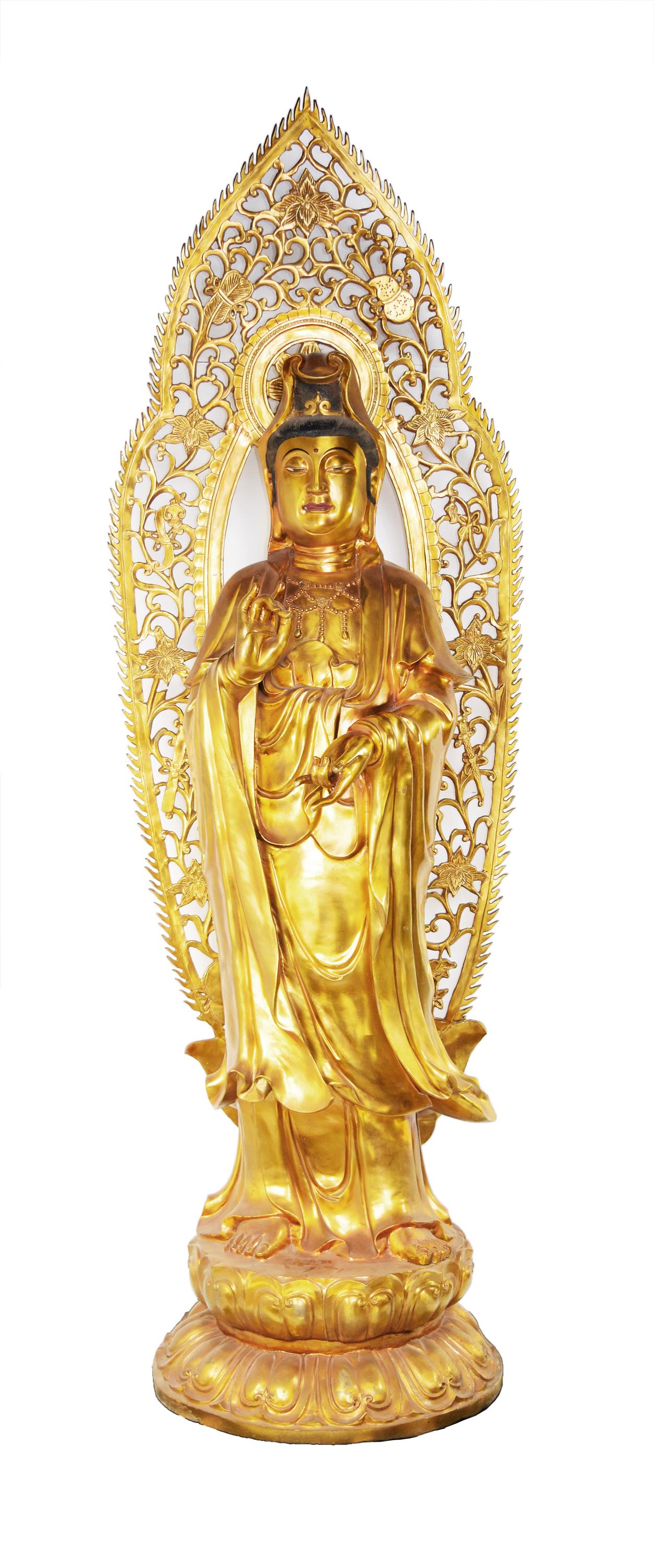 An Extra Large Gilt Bronze Guanyin Statue Feb 28, 2021 Gosby