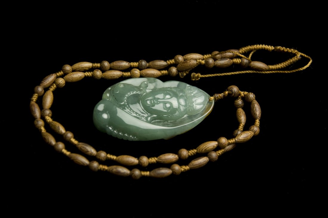 Green Jadeite"Guanyin Face" Pendant (1 of 8)