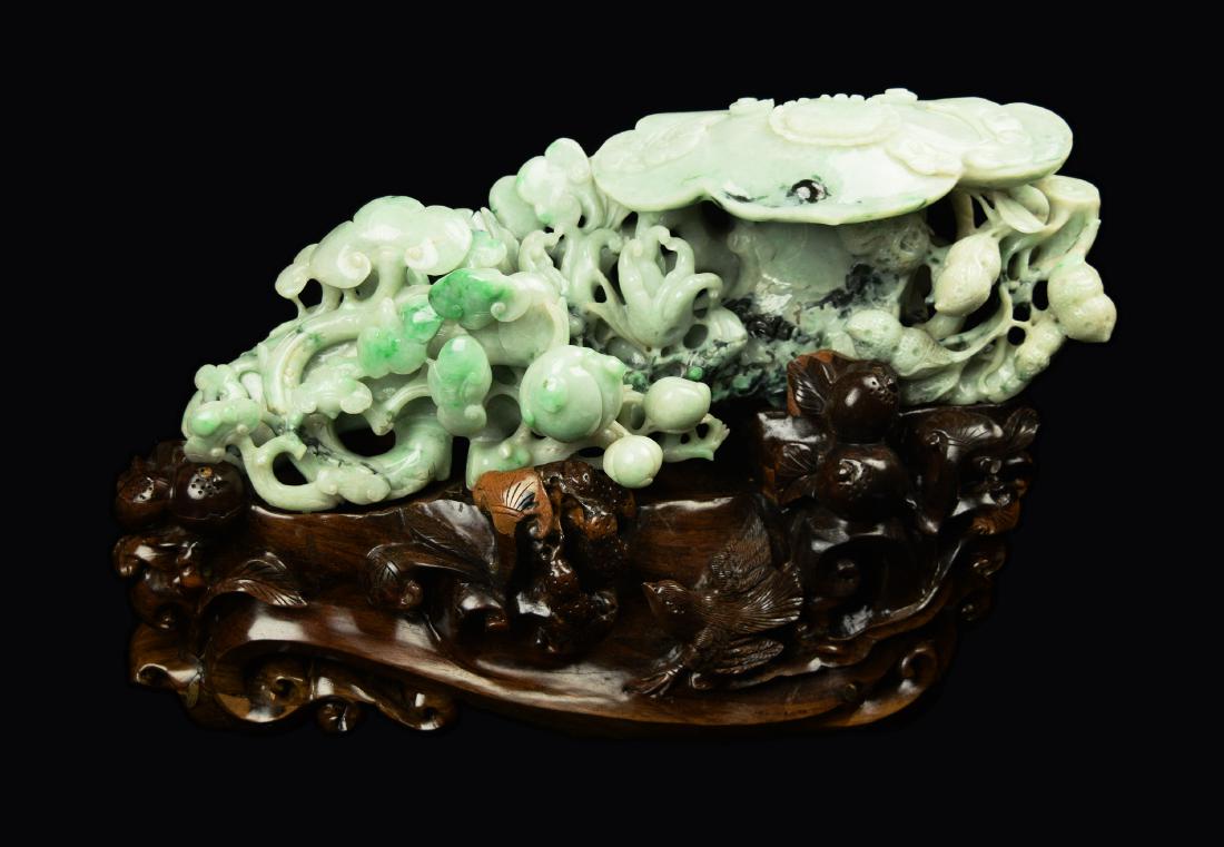 A Natural Jadeite Carved Lingzhi Mushroom "Ruyi" (1 of 6)