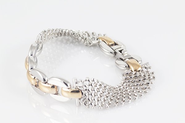 14K 7" Italian Gold Chain Bracelet w/ a Mesh Design (1 of 10)