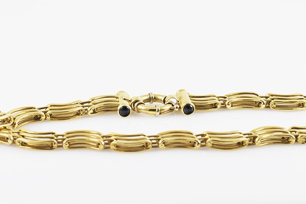 18K Gold Italian 3-Row Linked 18" Chain Necklace (1 of 5)