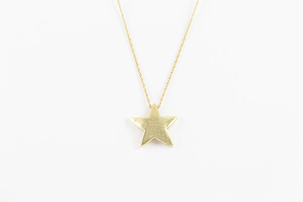 14K Gold Star Pendant on 18" 14K Gold Link Chain (1 of 2)
