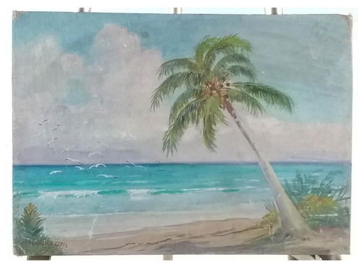 B Helstrom Beach Scene Painting Jan 20 2018 Donley Auctions In Il