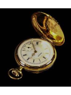 Elgin 14K Gold Pocket Watch with Diamond: Made between 1900-1903, 3/4 pendant model, NON-working condition.