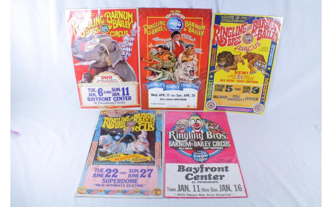 Lot of 5 Ringling Bros. and Barnum Bailey Posters (1 of 6)