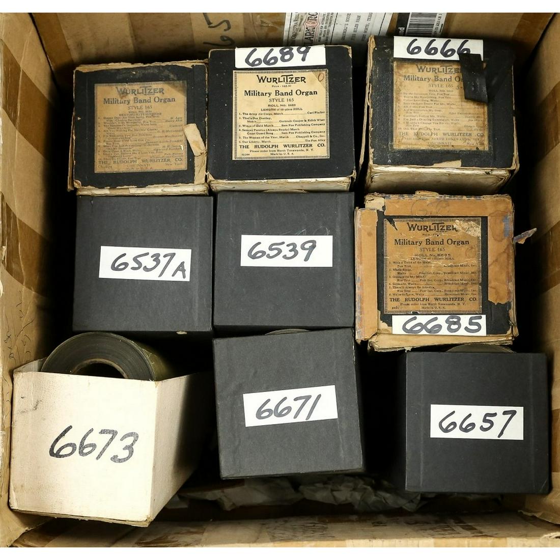 9 Wurlitzer 165 Band Organ Rolls: 9 Wurlitzer 165 Band Organ Rolls , all originals, various playable condition