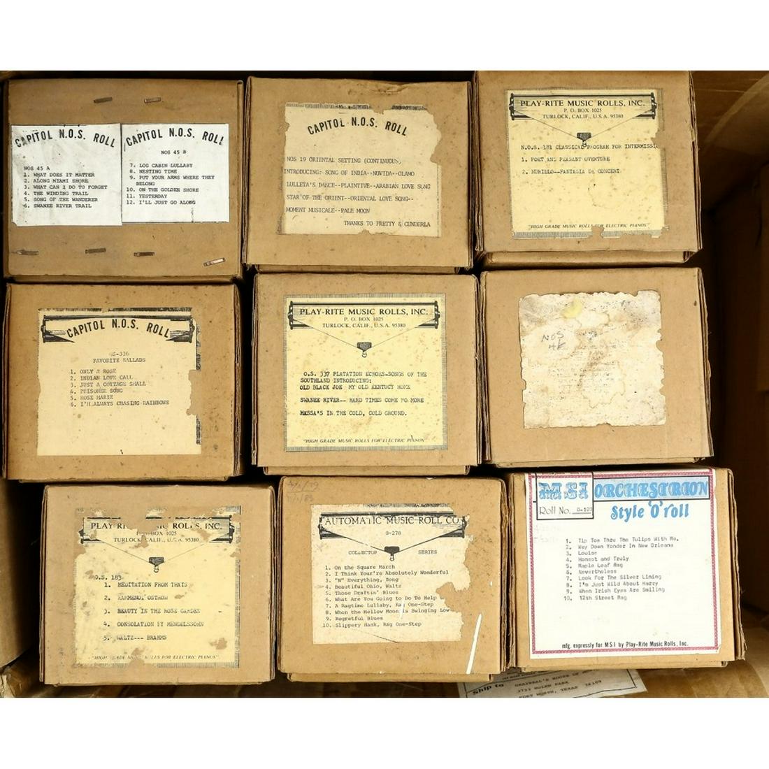 Various Coinola Recut Rolls: 4 Coinola New Organ Series(N.O.S) recut , good condition, 3 Coinola Organ series (O.S) recut rolls in good condition, 2 "O" Coinola recut rolls in good condition