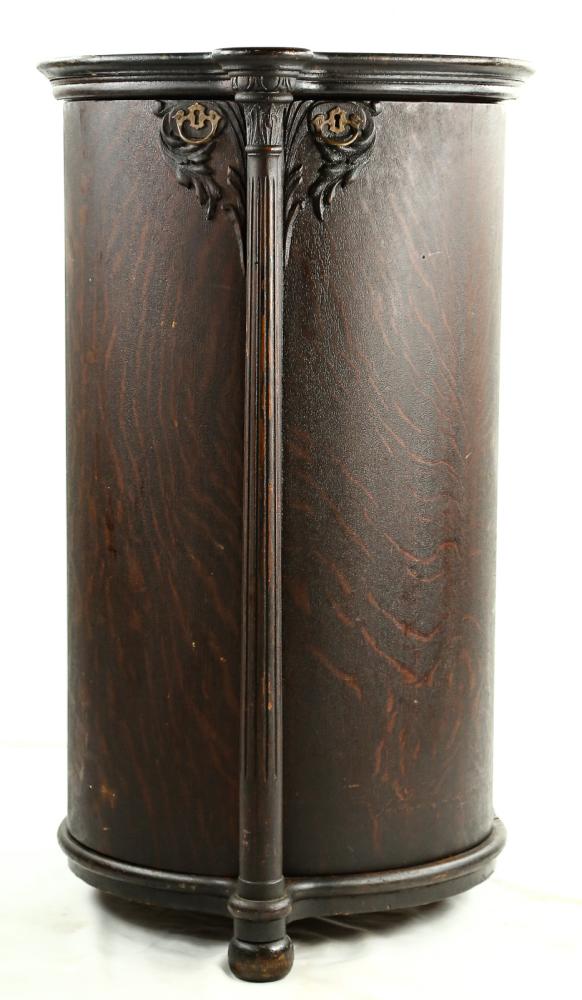 Oak Herzog Full Barrel Cylinder Record Cabinet (1 of 11)