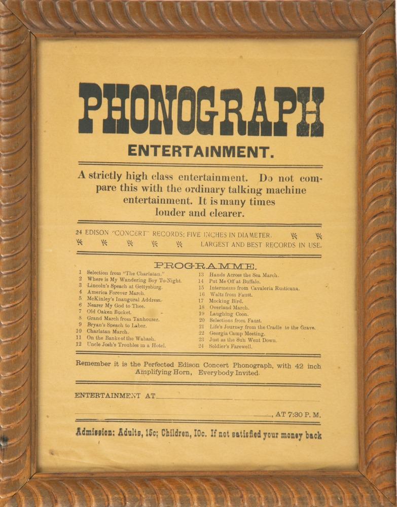 Framed Phonograph Entertainment Flyer (1 of 2)