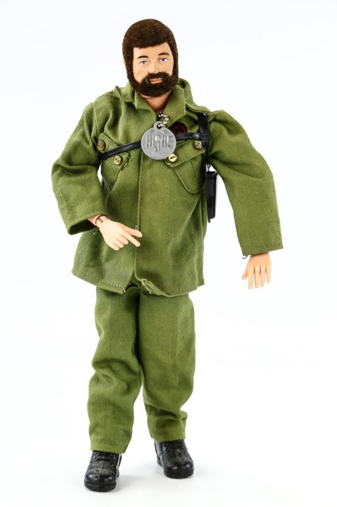 1970 Land Adventurer GI Joe 12" Action Figure: Original 1970 Land Adventurer GI Joe 12" action figure by Hasbro. Figure has stress fracture on one calf. Hair is in very good condition. Please see photos for more detailed visual on condition. Comes