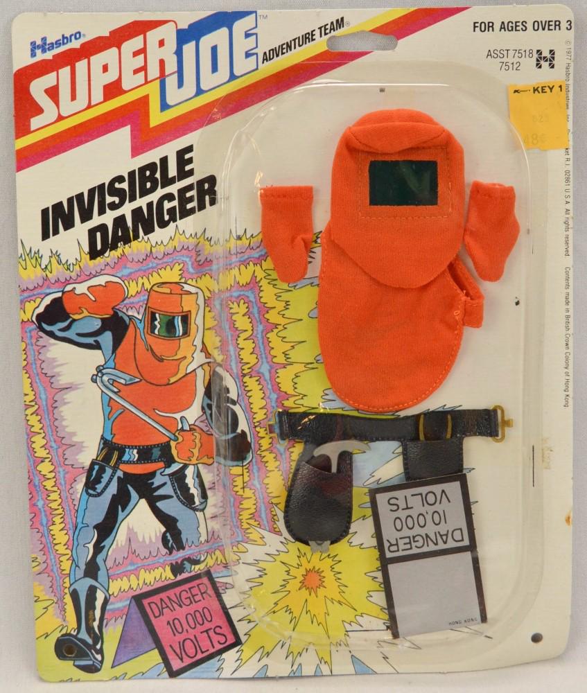 Super Joe Invisible Danger 1977 Accessories: Hasbro Super Joe Adventure Team Invisible Danger accessories from 1977. New in package. Package shows very minimal shelf wear.