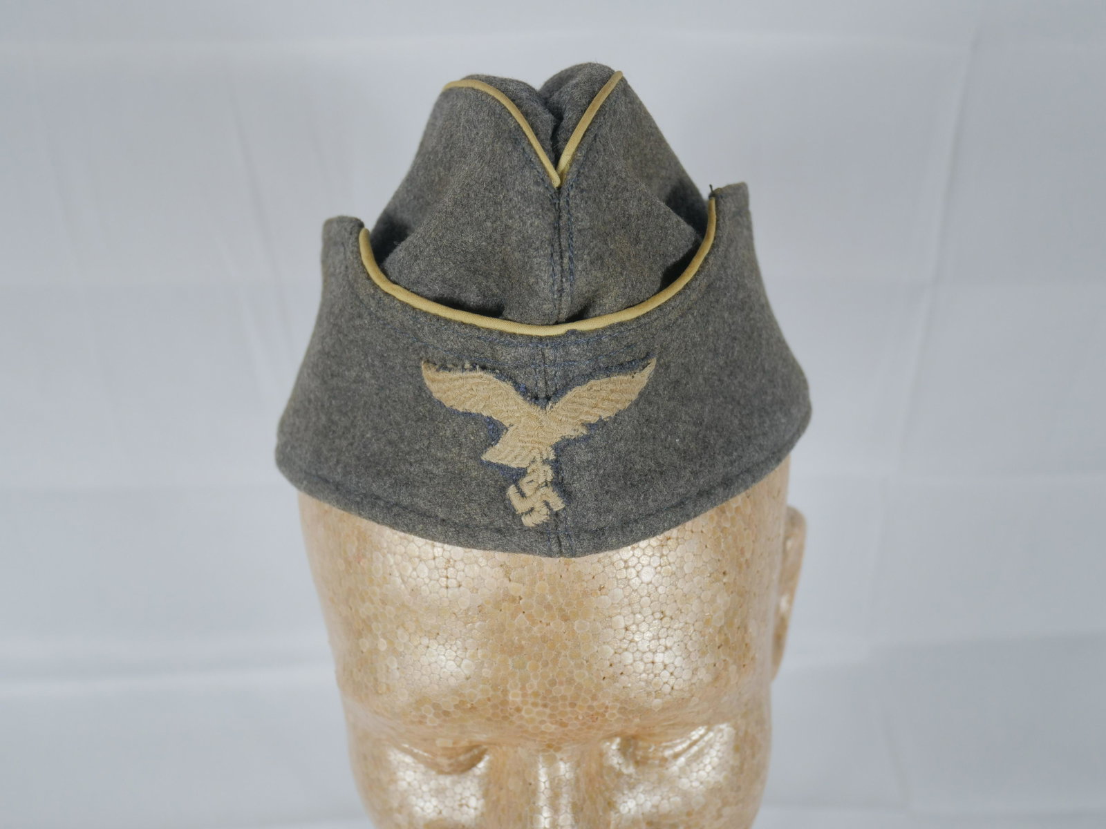 WWII German Luftwaffe Overseas Cap: Possibly for women. Small size.Disclaimer: Due to the high quality of Nazi fakes, Donley Auctions has described this item to the best of their ability and assumes NO liability or responsibility if inf