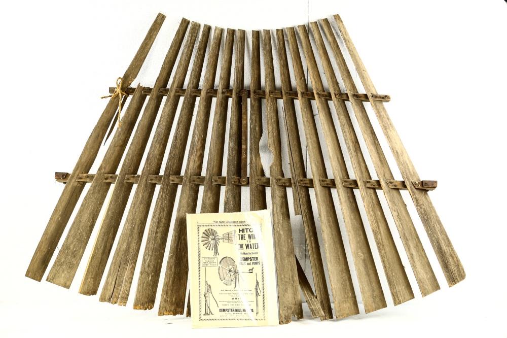 Dempster Windmill Wood Wheel Remnant & Vintage Ad (1 of 8)