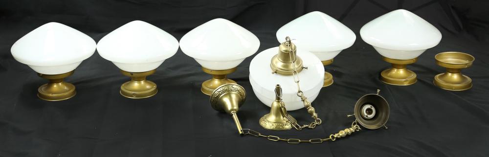 6 Milk Glass Light Fixtures (1 of 6)