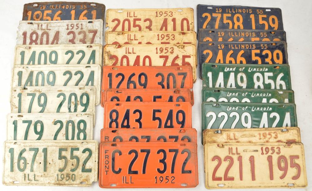 Illinois License Plates 1950-1959 (1 of 2)