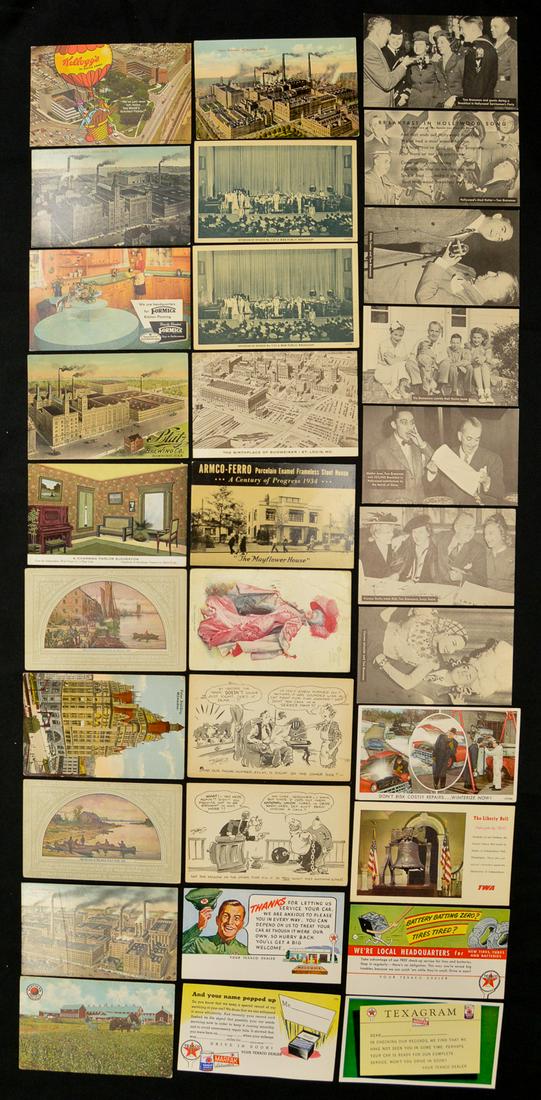 Lot Of 30 Advertisement Postcards: See photos.