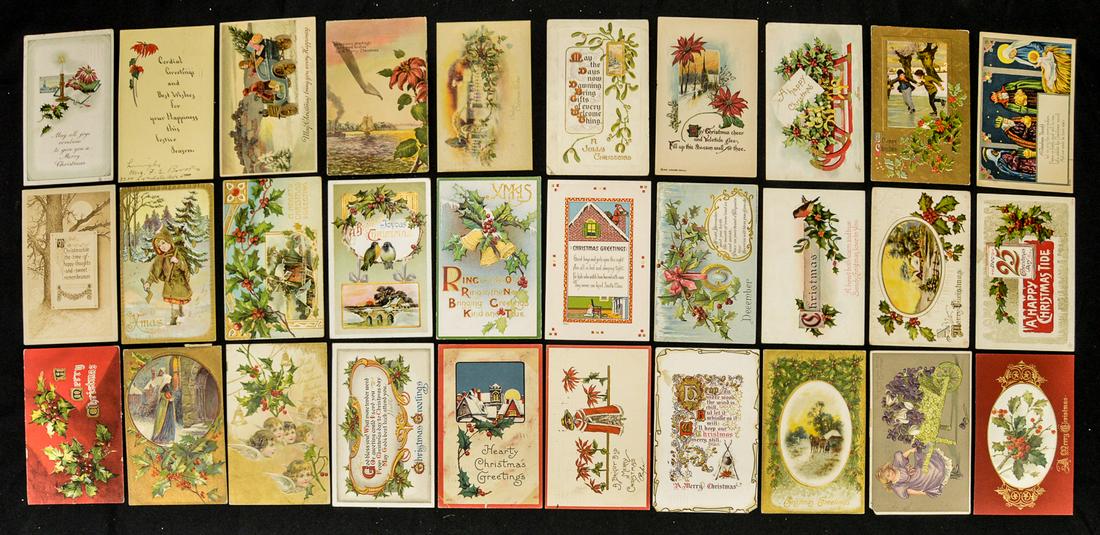 Lot Of 30 Christmas Postcards: See photos.