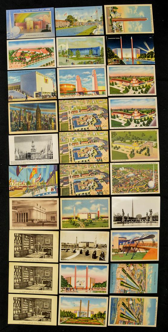 Lot Of 30 1939 New York World's Fair Postcards: See photos.