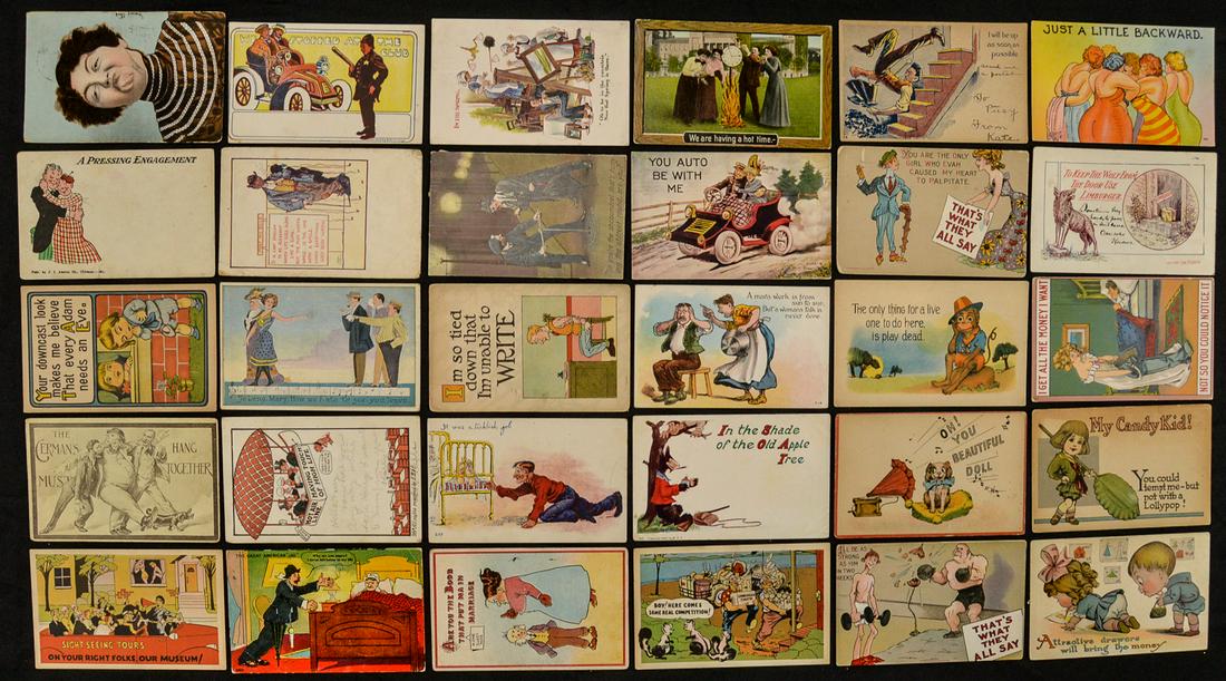 Lot Of 30 Pre-1920 Joke Vintage Postcards: See photos.